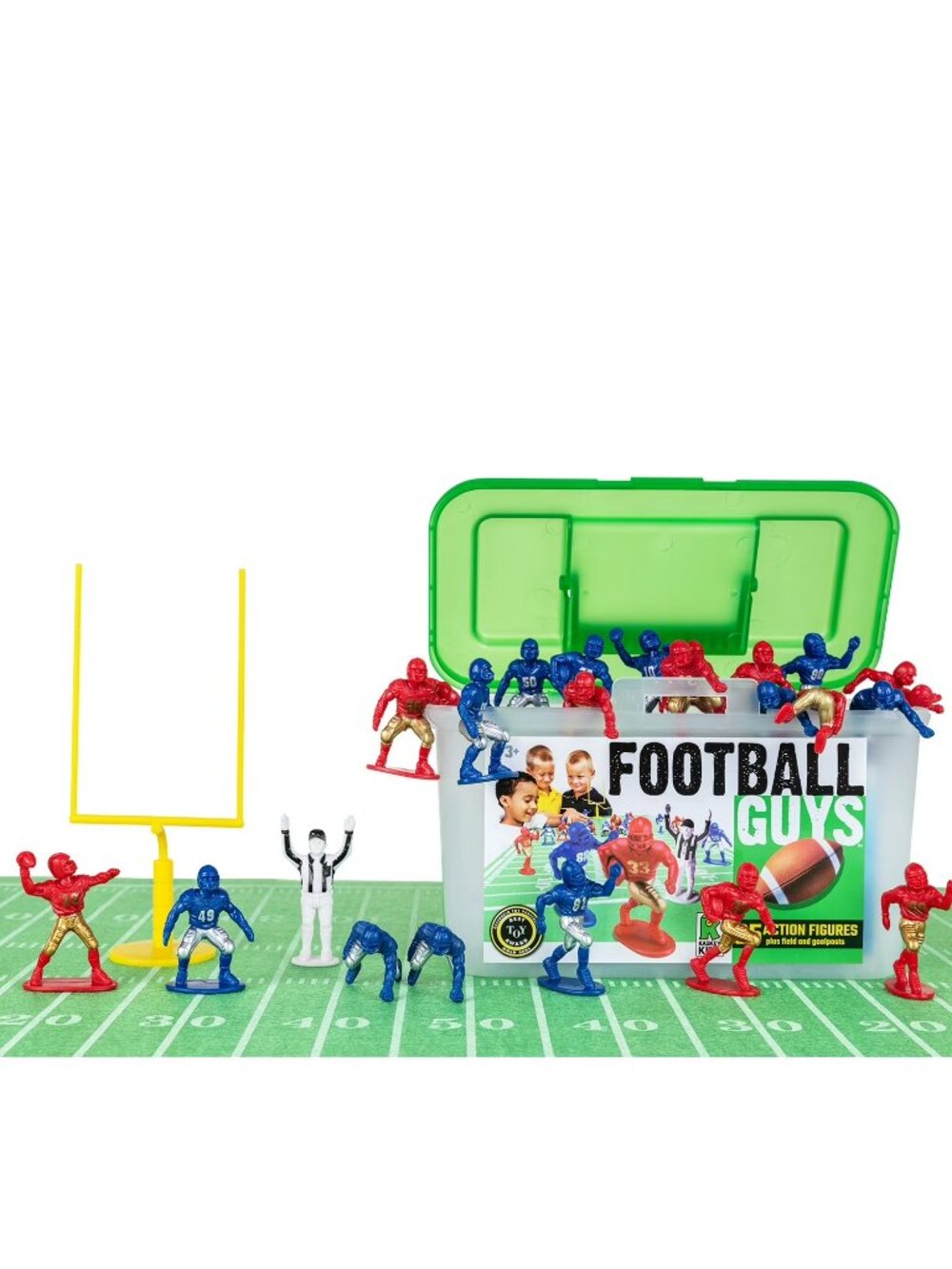 Kaskey Kids Football Guys Action Figures Red vs Blue Creative Play Carry Case